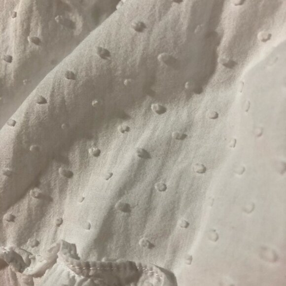 Hill House nap dress womens L white Swiss dot tiered maxi dress ruched bodice - Picture 9 of 11